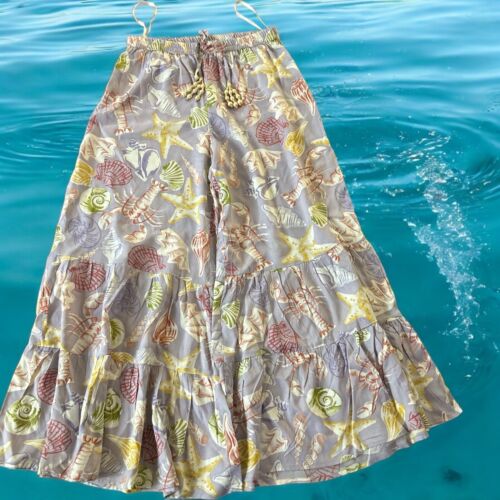 True Destinations Resort Wear Flare Pants Beach Coverup sz M New Wide Leg