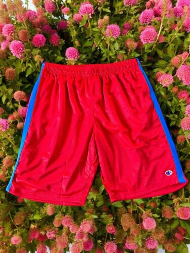 Champion Basketball Shorts Mens~Size Small Red Mesh~Blue Stripes~ Gym NEW