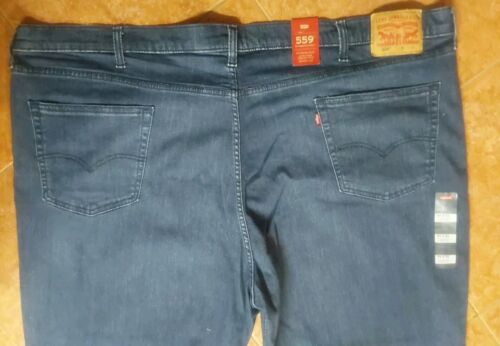 LEVI'S 559 RELAXED STRAIGHT FIT STRETCH JEANS 54" x 32" DARK BLUE LEVI'S A1!!
