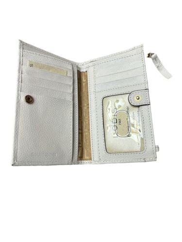 LODIS Coin Purse Bifold Card & Bill Wallet White Leather~RFID~ SO SO BEAUTIFUL!!