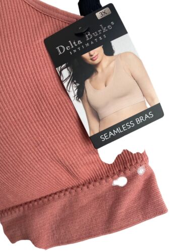 DELTA BURKE~3 PCK SEAMLESS BRAS MULTICOLOR~SIDE DETAIL~ALL SIZES~GREAT FIT