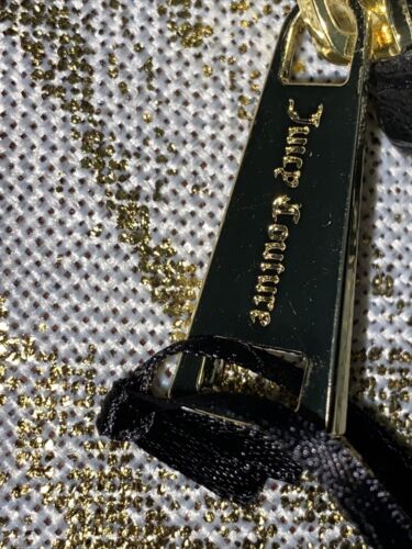 JUICY COUTURE BLACK ZIPPERED UP CARD CASE KEY RING WALLET NEW RETAIL $35