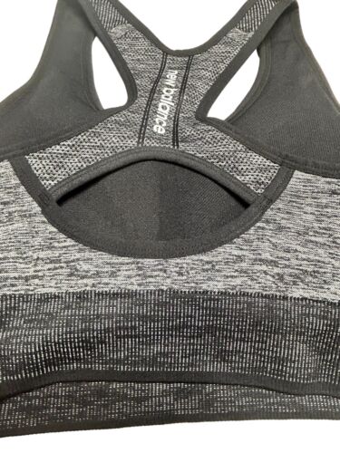 New Balance Medium Impact Sports Bra Style # 112002 BLACK/CHARCOAL Size XL~GREAT