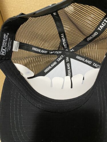 Highland Tactical Hat Black With US Flag Snap Adjustable Go USA!!!