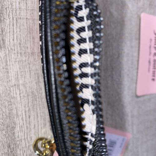JUICY COUTURE PETAL STAT BLACK WORD ON THE STREET CARD CASE KEY~RING WALLET~WOW