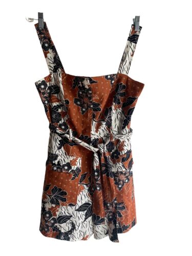 House of Harlow 1960 Linen Romper Shorts Jumper Sleeveless Boho Women 6 ~CLASSIC