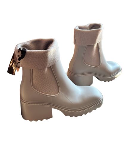 Circus By Sam Edelman~Kala Square Toe Women's Beige Boots 9M~Folded Cuff~UNIQUE!