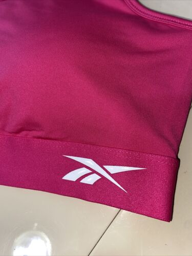 Reebok Sport Seamless Medium Support Beetroot Bra LARGE Retail $40 NEW CUTE!!