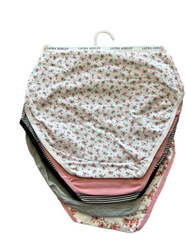 LAURA ASHLEY Intimates Cotton-Spandex Brief Panties~Size S~5 pair Style LS9221