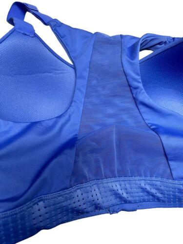 LAYER 8 MAXIMUM SUPPORT SIZE 2X SPORT BRA FITTED Blue/SilverFront Zipper-NEW