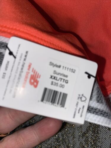New Balance Medium Impact Sport Bra 1153 Sunrise Orange/Black/White XXL-MSRP$35