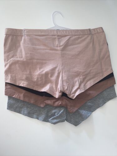 NÁUTICA ~ Women's Mid Rise NT3197 Underwear Boy Short Organic Cotton 4-Pair ~ XL