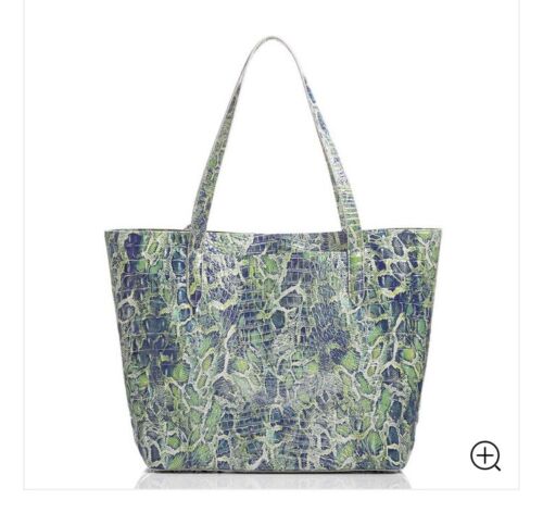 Brahmin Brooke Green Viper Melbourne Genuine Leather Tote Bag $365~NEW