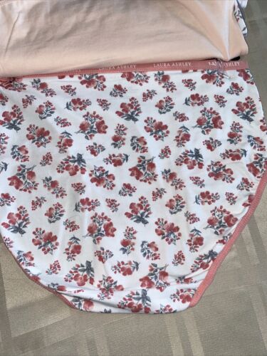 LAURA ASHLEY Intimates Cotton-Spandex Brief Panties~Size M~5 pair Style LS9221