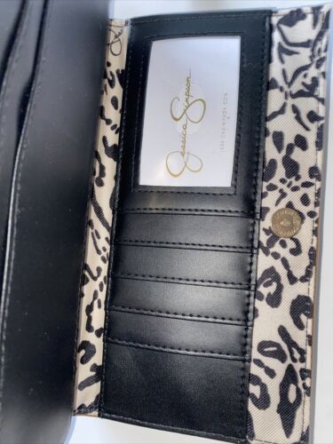 Jessica Simpson Vienna Bifold Wristlet Wallet Shearling Sherpa Almond Brown