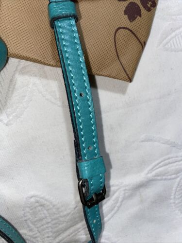 Patricia Nash Bag Distress Vin. Leather Aqua Crossbody Bag Purse NEW