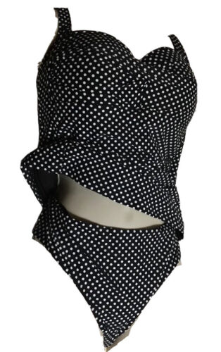 NIP TUCK Swimsuit Style NY2902SPB Sorrento Spot Black Two Pieces NWT