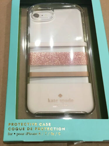 Kate Spade Phone Case For iPhone 8,7,6s,6 Rose Gold Glitter Blush/Gold