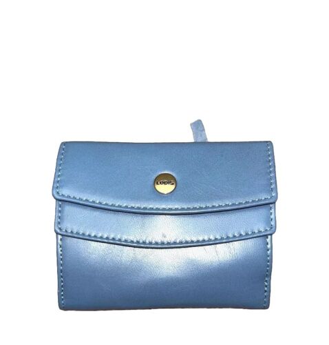 LODIS BLUE Classic Premium Leather RFID Double Flap-Snap Wallet Cardholder~GREAT