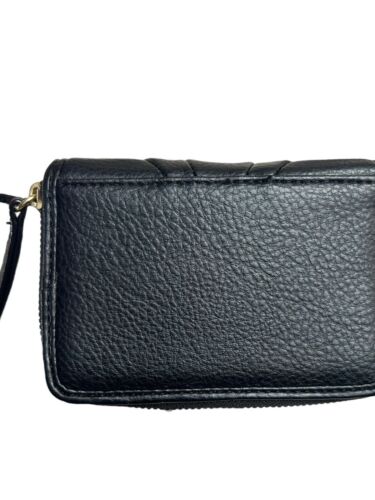 JUICY COUTURE BLACK PLEATS PLEASE SMALL Z/A WALLET-GOLD LOGO & STUDS -UNIQUE!!