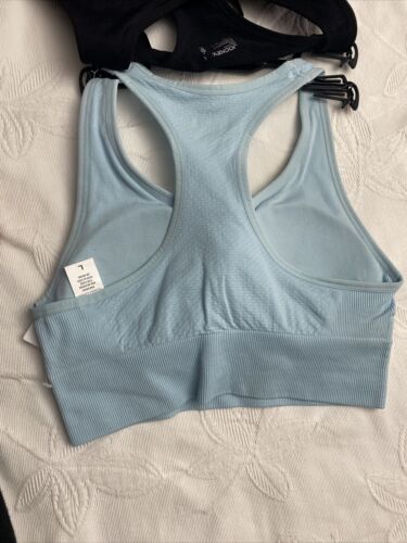 Jockey Women's 2 Pack Removable Cup Seamless Bra -Sea Foamed/Black Size LARGE