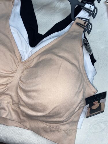 Delta Burke 3-Pack Seamless Bras Size 2X Soft Comfort Lounge Removable Pads NEW