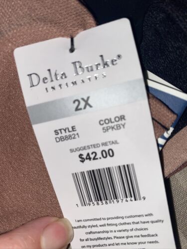 Delta Burke ~ 5 Pack ~ Women's Brief Underwear Panties Nylon Blend ~ 9/2X
