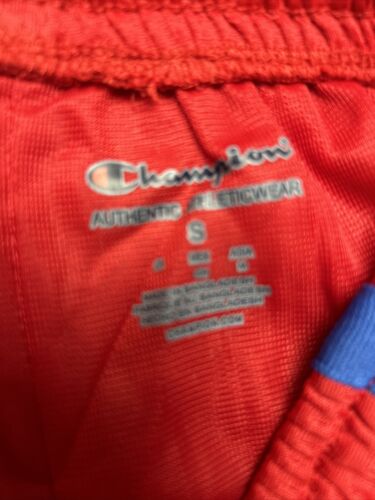 Champion Basketball Shorts Mens~Size Medium Red Mesh~Blue Stripes~ Gym NEW