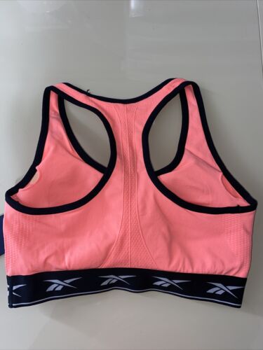 Reebok Seamless Bra Electric Coral Medium Support MEDIUM MSRP $40 BEAUTIFUL!