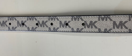 MICHAEL KORS BELT REVERSIBLE BEIGE MK LOGO/ BLACK GOLD BUCKLE