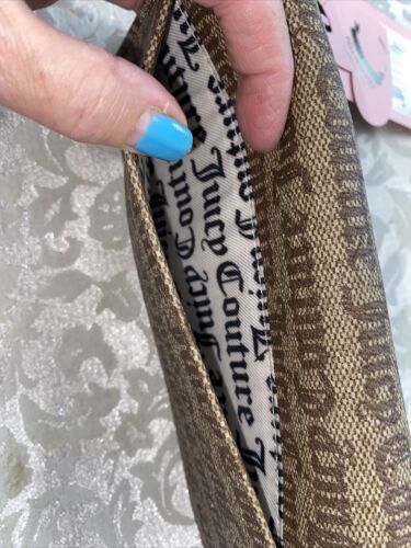 JUICY COUTURE GLAM ELONGATED FLAP WALLET~CLUTCH CHESTNUT CHINO LOGO~JUST FOR YOU