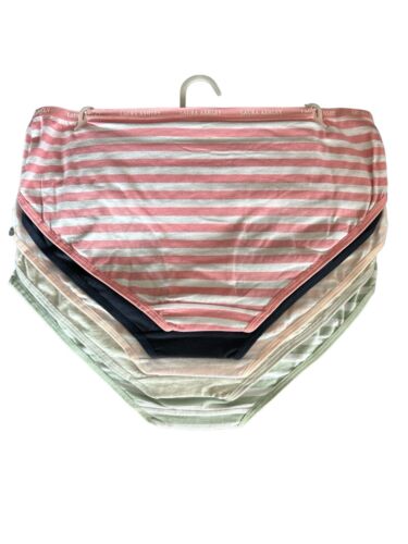 LAURA ASHLEY Intimates Cotton-Spandex Brief Panties~Size XL~5 pair Style LS9540