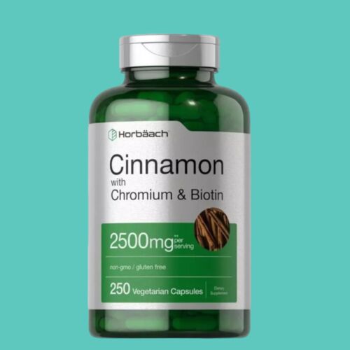 Cinnamon with Chromium & Biotin 2500mg | 250 Veg Capsules | by Horbaach