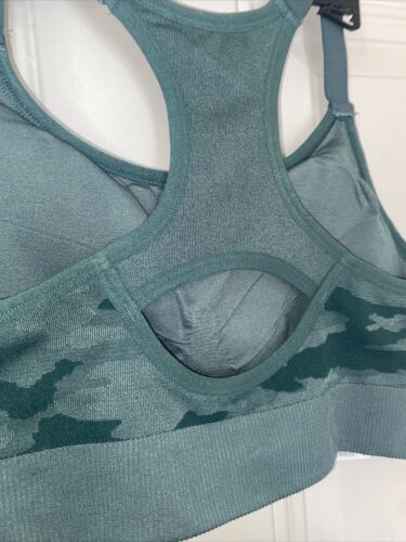 New Balance Medium Impact Sports Bra~116718~DARK AGAVE GREEN~Camouflage Sze XXL