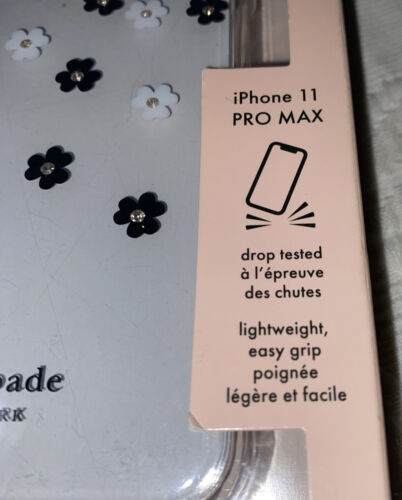 Kate Spade Phone Case Hardshell Apple iPhone 11 PRO MAX Flowers Black White Gems