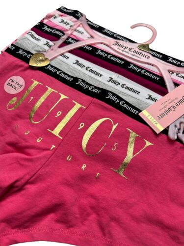 Juicy Couture~Women Boyshort Underwear Panties Cotton Blend 5-Pair JC7530~WOW~M