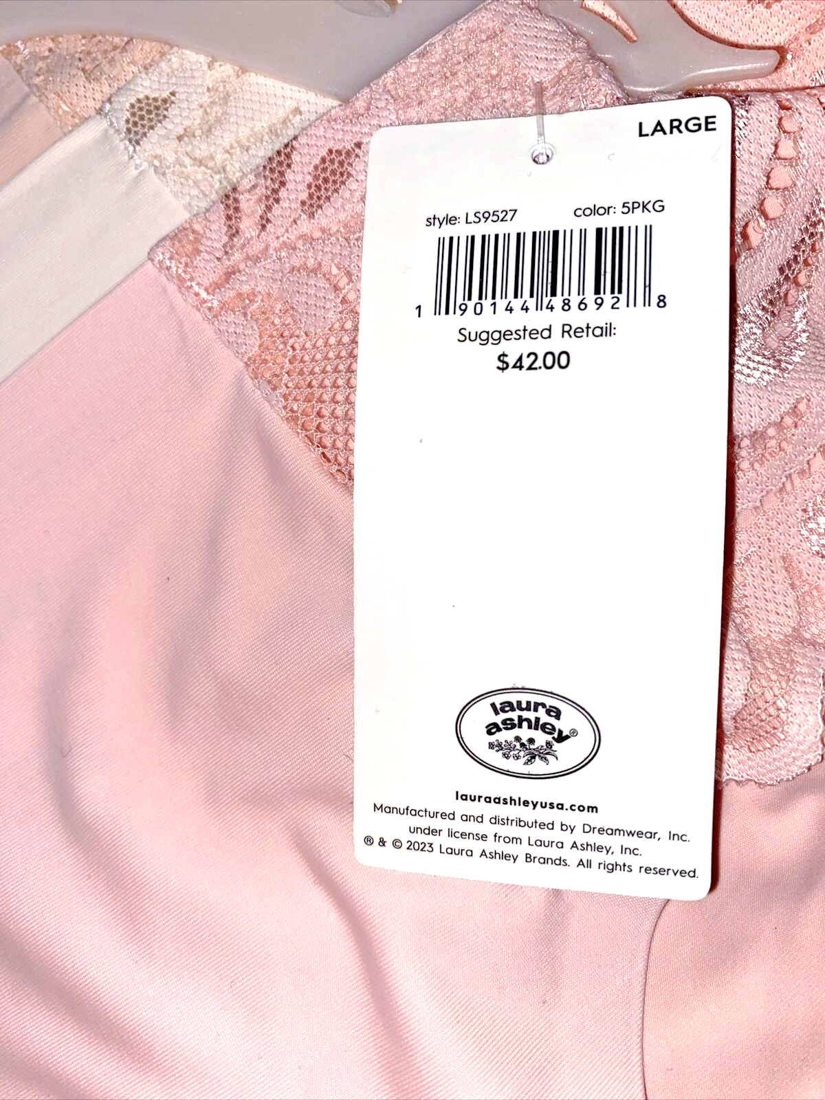 Laura Ashley LACE Hipster Panties Large~5Pk SEXY Multicolor~Style LA9527~NO SHOW