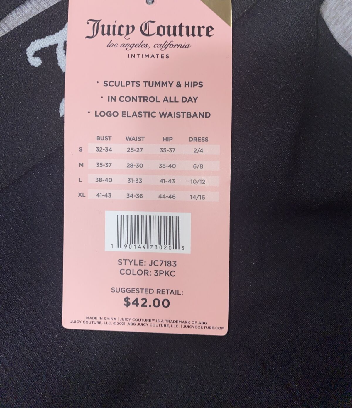 Juicy Couture 3Pack JC7183 Boyshorts Seamless Shaping Women’s~Size Large~UNIQUE!