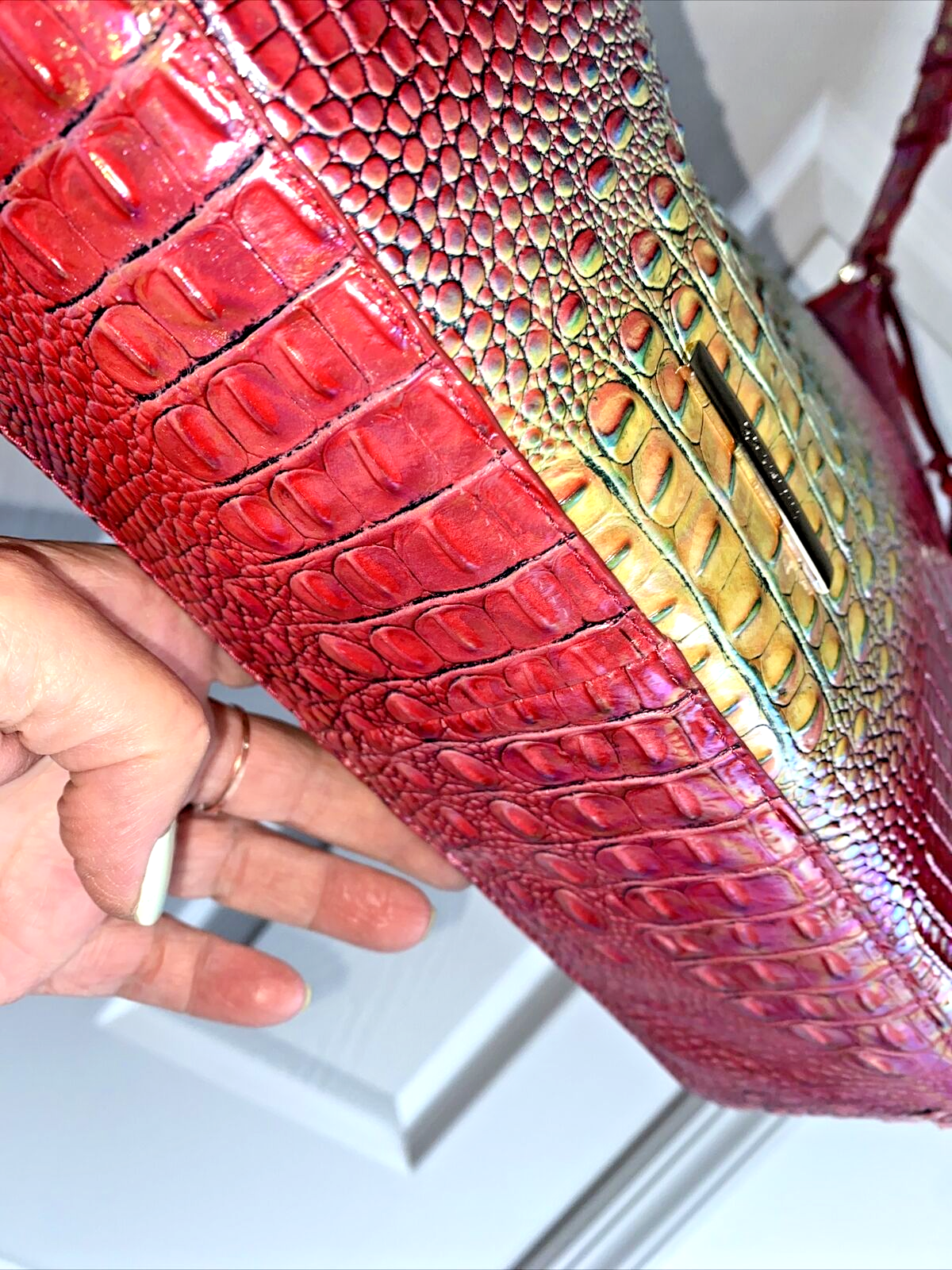 Brahmin Tabitha Shoulder Bag Dragonfruit Ombre Mini Melbourne Genuine Leather