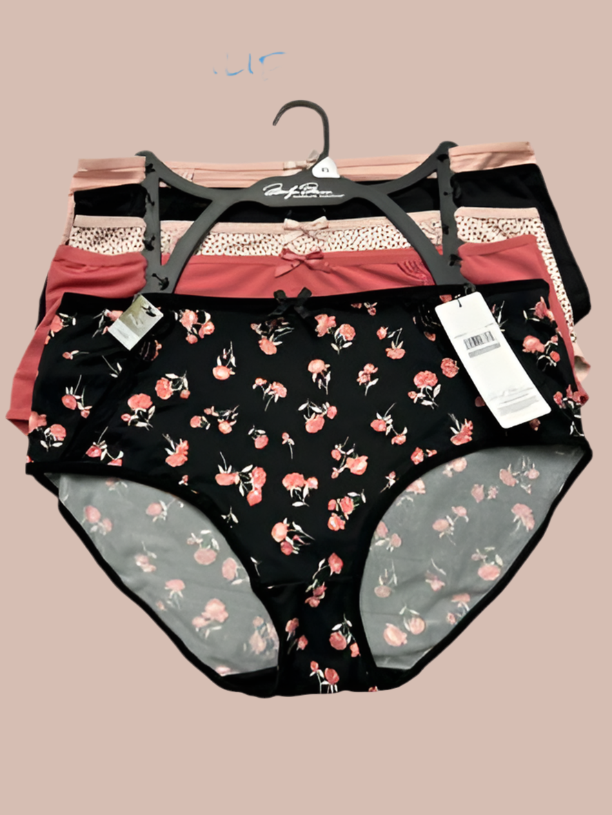 Marilyn Monroe 5pc MM5128~Super Soft~Mid-Rise Panties~Large~ Multicolor PERFECT!