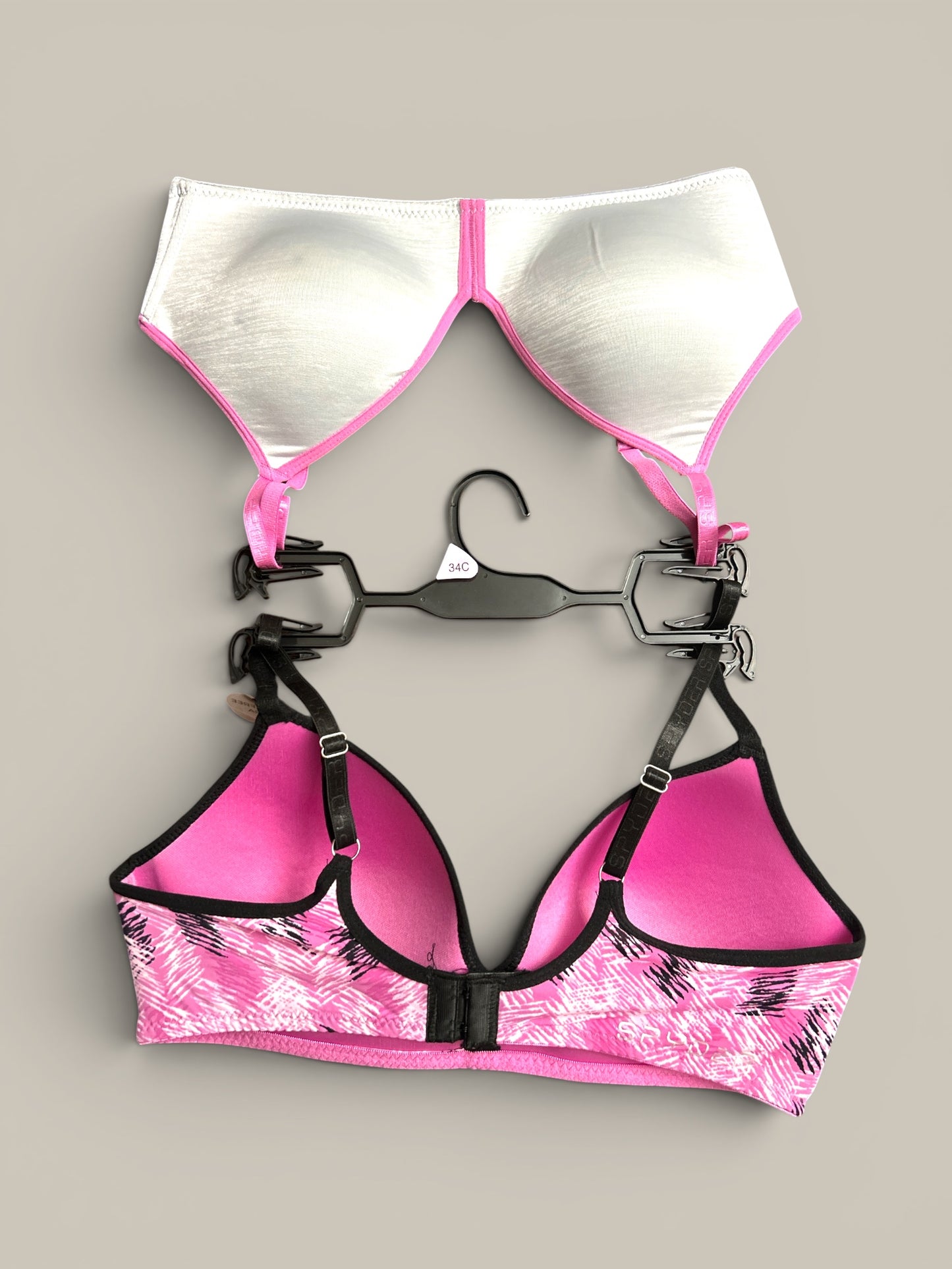 Spyder Intimates Seamless Bra - Set of 2 ~ Size 34C ~ Sketchy/Light Heather