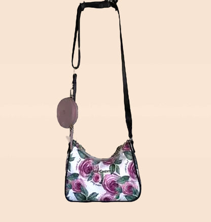 JUICY COUTURE GARDEN CREAM CHAINS IN LOVE CROSSBODY BAG WITH AIRPOD CASE POUCH