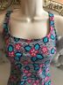 GOTTEX Multicolored/Black Floral Design One Piece Tank Style Swimsuit Sz 10 NWT