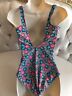 GOTTEX Multicolored/Black Floral Design One Piece Tank Style Swimsuit Sz 10 NWT