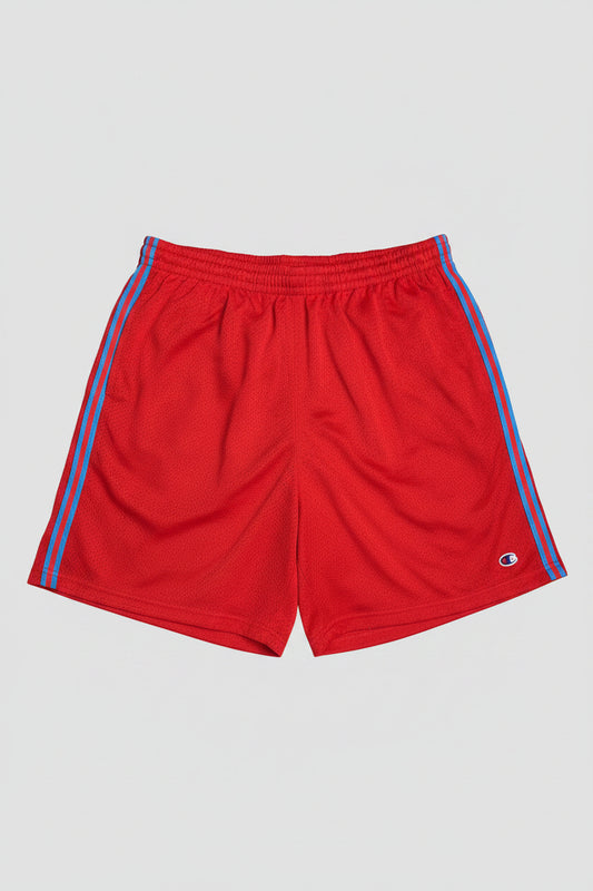 Champion Authentic Athleticwear Mesh Shorts - Red, C Logo & Blue Red Ribbon