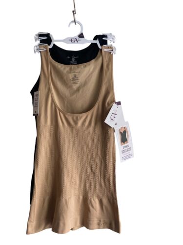GLORIA VANDERBILT~Seamless~2 Pack Firm Control Shaping Camisole Black &Nude~ALL SIZES
