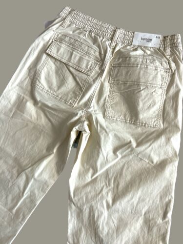 Kensie Jeans Cargo Capri Convertible Pants Size 8/ 29~Preppy~Cream~Retail $68