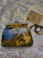 Patricia Nash Leather WILDFLOWER Coin Purse Key Chain Rings- NEW-SUPER CUTE!!!