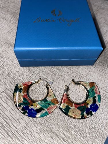 DARBIE ANGELL Earrings  Hoops Colorful by Fashion Designer NIB ~ UNIQUE