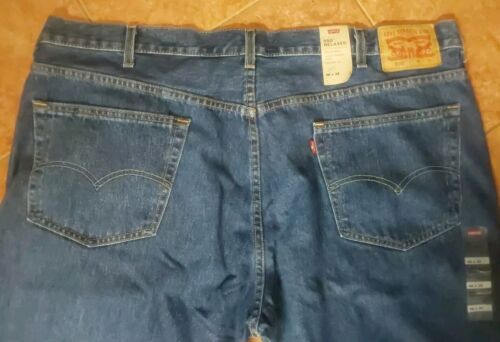 LEVI'S 550 RELAXED STRAIGHT FIT STRETCH JEANS 46" x 36" DARK BLUE LEVI'S !!